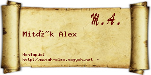 Miták Alex névjegykártya